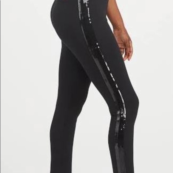 SPANX Pants & Jumpsuits Spanx The Perfect Black Pant Ankle Sequin Tuxedo Skinny Poshmark
